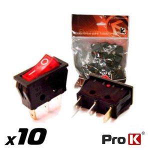 Interruptor Basculante C/ Luz 15a-250v Spst On-Off 10X PROK - (ITR012A/10)