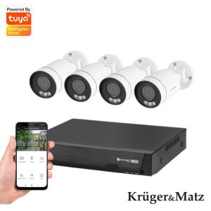 PACK VIGILÂNCIA 4 CÂMARAS IP67 WIFI TUYA KRUGER MATZ - (KM2242)