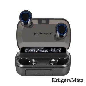 Auscultadores Earbuds Bluetooth Preto IPX4 KRUGERMATZ - (KMPM10)