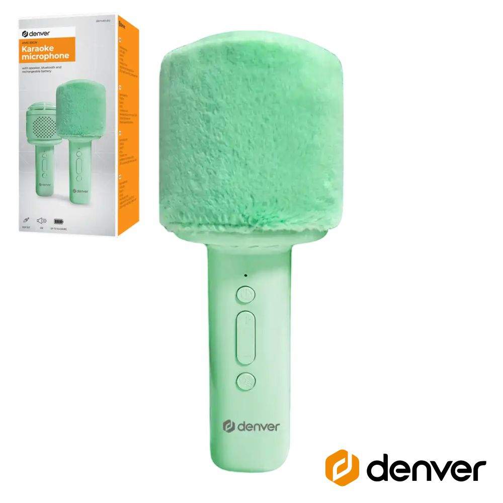 Microfone S/ Fios C/ Coluna Bluetooth Verde DENVER - (KMS-30GN)