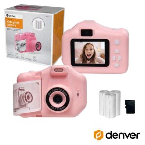 Câmara Digital Rosa C/ Impressora Térmica DENVER - (KPC-1370P)