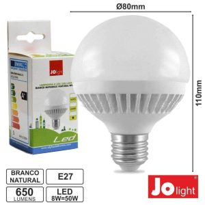 Lâmpada E27 8W=50W 230V LEDS Globo G90 4000k 650lm - (LB134/10NW)