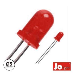 LED 5mm Alto Brilho Vermelho Difuso Jolight - (LL0510R-D)