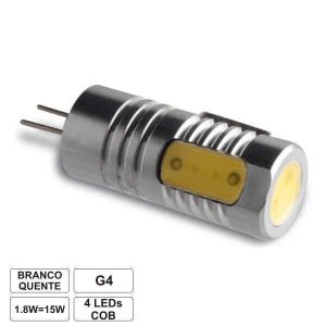Lâmpada G4 1.8W 12V 1 LED SMD Cob Branco Quente - (LLG401WWC(F))