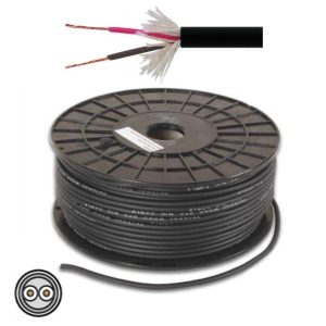 Cabo Microfone 2 Condutores + Malha 2x0.08mm² Ø4mm Preto - (MC003)