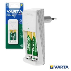 Carregador pilhas AA/AAA 57656 C/ 2x Pilhas AAA 800mAh VARTA - (MINICHARGER-2XAAA)