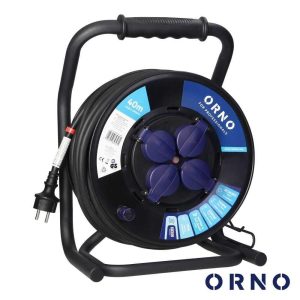 Extensão Elétrica C/ Enrolador 4x Schuko 3x2.5mm 40m ORNO - (OR-AE-13294(GS)/40)