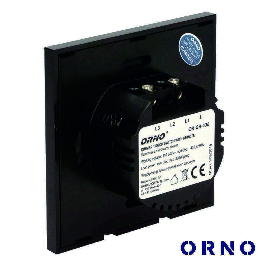 Interruptor Parede Tátil Dimável C/ Comando S/ Fios ORNO - Image 2