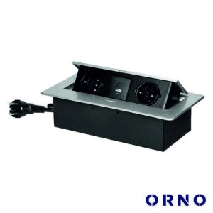 Tomada Elétrica Encastrar 2x Schuko 2x USB ORNO - (OR-GM-9035(GS)/G)