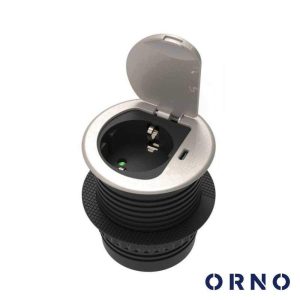 Tomada Elétrica P/ Secretária C/ 1 Saída E 1 USB-C ORNO - (OR-GM-9040(GS))