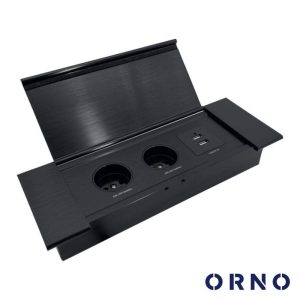 Tomada Elétrica Encastrar 2x Schuko 2x USB Preta ORNO - (OR-GM-9048(GS)/B)