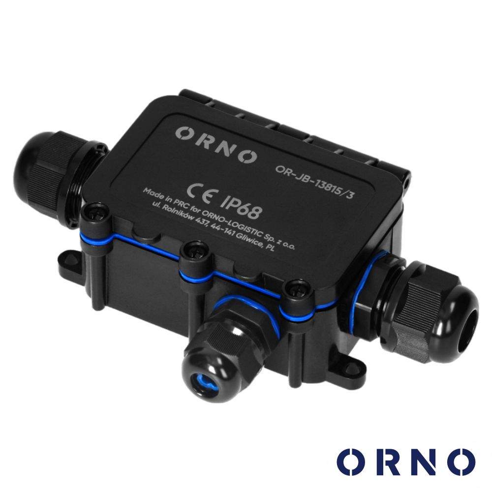 Caixa Junção 3 Vias C/ 3 Condutores IP68 ORNO - (OR-JB-13815/3)
