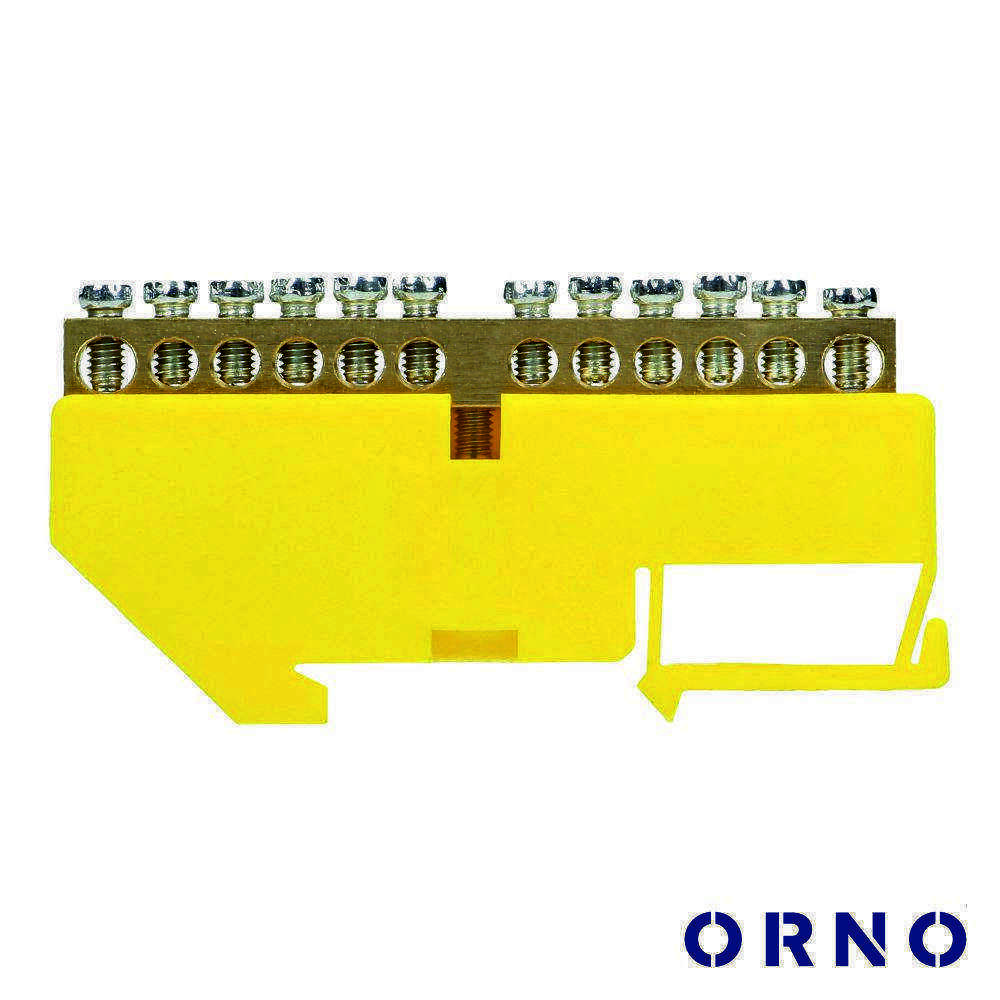 Barramento Fase 12 Vias P/ Calha DIN ORNO - (OR-LZ-8204/12/Y)