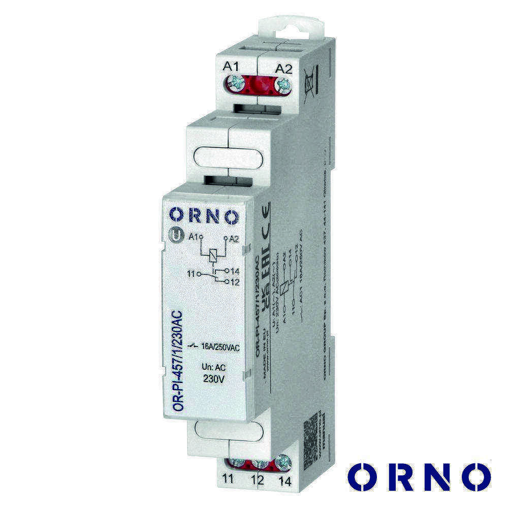 Contactor 1P 230VAC 16A ORNO - (OR-PI-457/1/230AC)