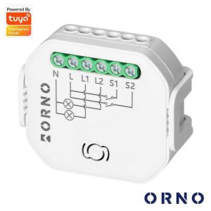 Módulo Relé 2 Canais 2300W 10A WiFi+BT Tuya ORNO - (OR-SH-17101)