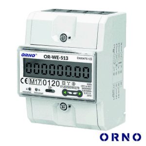 Contador de Energia Trifásico 230V/80A 4.5 Módulo Din ORNO - (OR-WE-513)