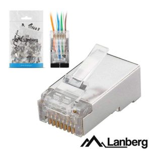 Ficha RJ45 Modular 8p8c CAT6 Passante LANBERG - (PLS-6000EZ)