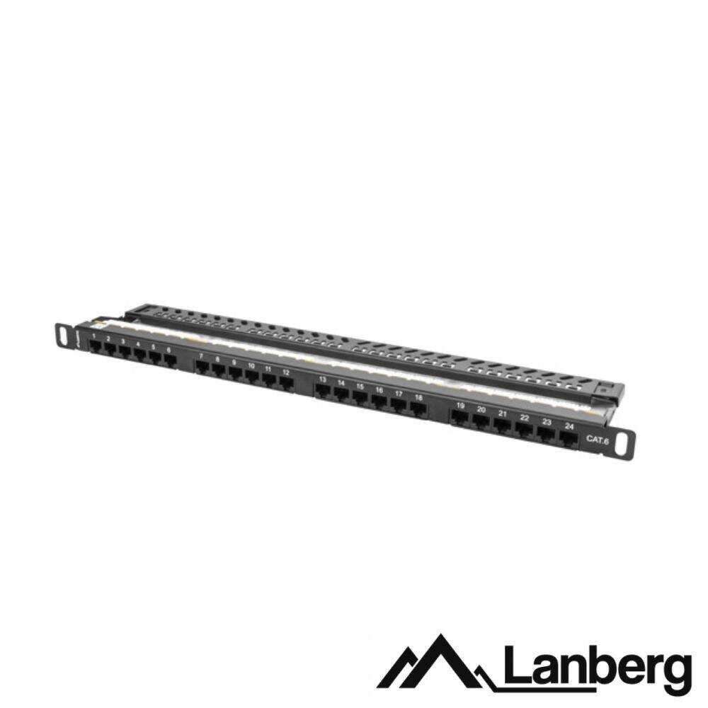Patch Panel 24 Portas RJ45 CAT6 0.5U 19" LANBERG - (PPU6-0024-B)