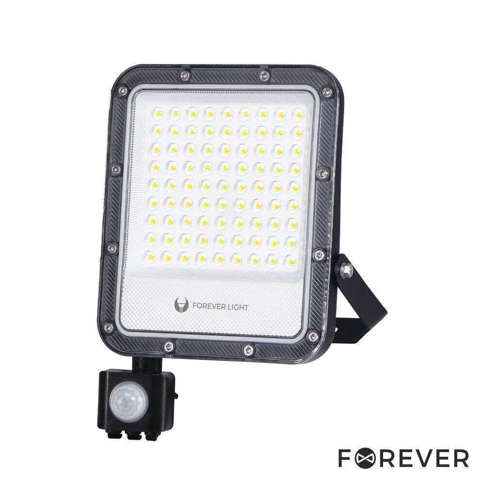 Foco LED 50W C/ Sensor 230V 6500K 7500lm IP65 Preto FOREVER - (PROXIM+50CW-S)