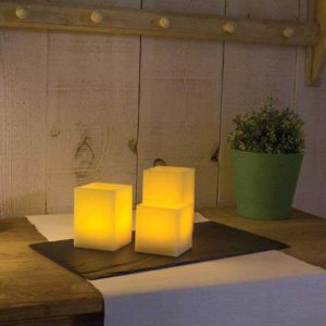 Conjunto 3 Velas Luz LED Cera Natural - (RCL-LED-002-UW)