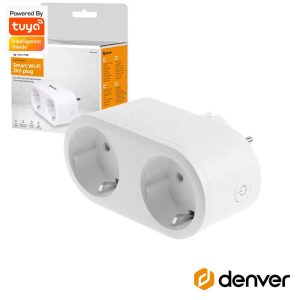 Ficha Elétrica Adaptadora 2x Schuko Inteligente WiFi DENVER - (SHP-200MK2)