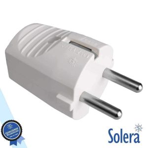 Ficha Schuko Macho C/ Terra 250V Branca SOLERA - (SLR-6428)