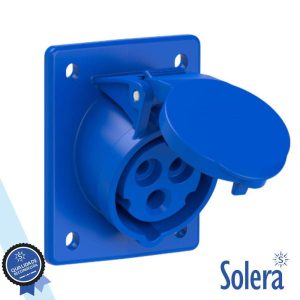 Ficha CEE Fêmea Painel 16A 2P+T 230V C/Tampa IP44 SOLERA - (SLR-931121A)