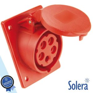 FICHA CEE FÊMEA PAINEL 16A 3P+N+T 400V C/TAMPA IP44 SOLERA - (SLR-931152A)