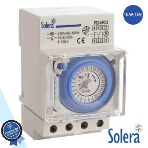 Temporizador Diário Analógico 16a 230V P/ Calha Din SOLERA - (SLR-R24R/3)