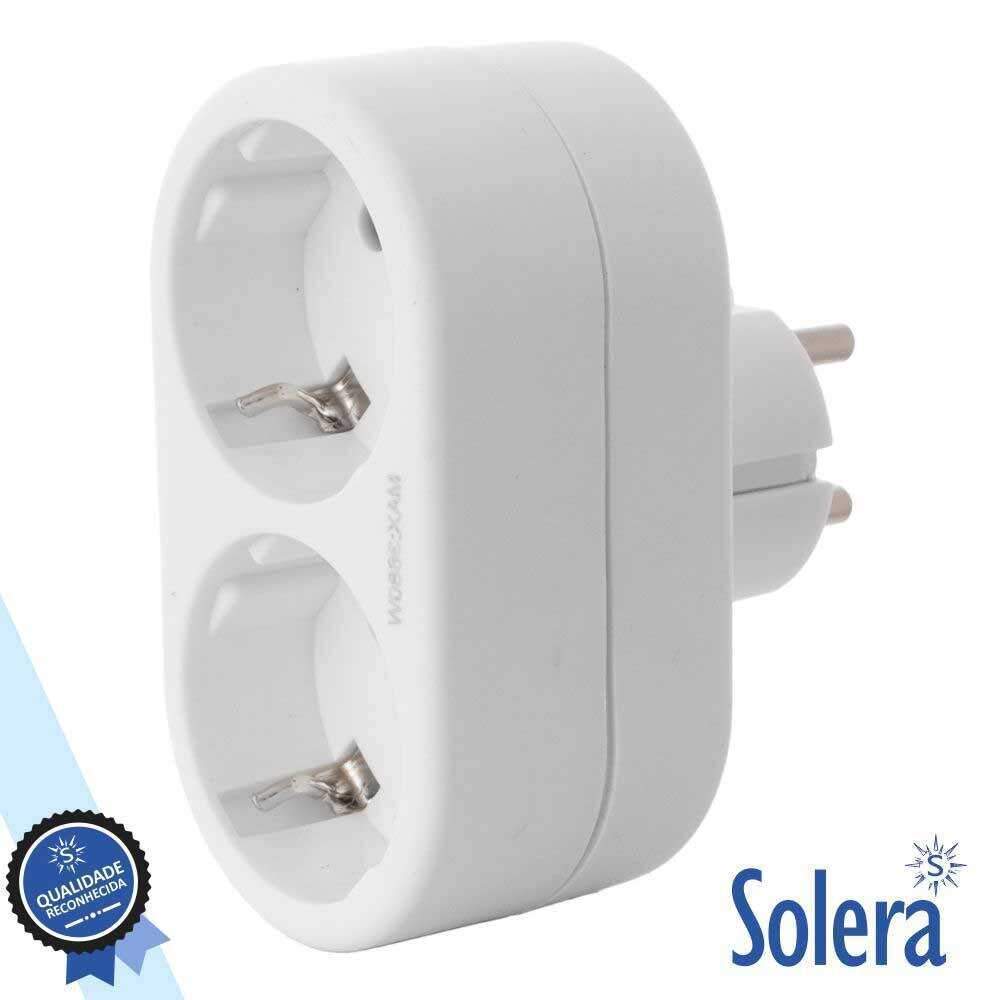 Ficha Elétrica Adaptadora 2x Schuko SOLERA - (SLR-V1300)