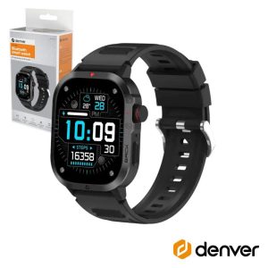 SmartWatch AMOLED 2.04" P/ Android iOS Preto DENVER - (SWC-195B)