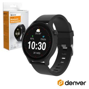 SmartWatch Multifunções P/ Android Ios Preto DENVER - (SWC-338B)