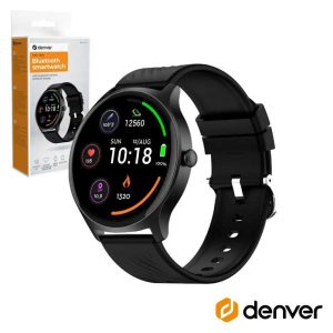 SmartWatch AMOLED P/ Android e iOS Preto IP67 DENVER - (SWC-387B)