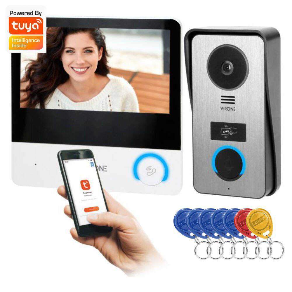 Vídeo Porteiro C/ LCD 7" Leitor RFID WIFI TUYA VIRONE - (VDP-67)