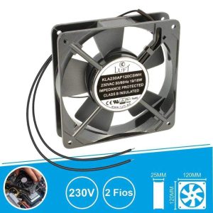 Ventilador 230V 120x120x25mm 2 Fios KLA230AP120CSWH LUFT - (VEN12025/230A)