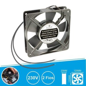 Ventilador 230V 120x120x25mm 2 Fios KLA230AP120CBWH LUFT - (VEN12025/230B)