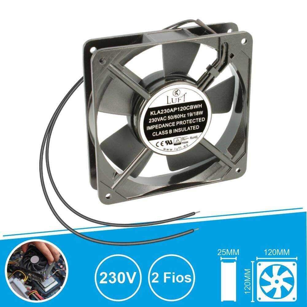 Ventilador 230V 120x120x25mm 2 Fios KLA230AP120CBWH LUFT - (VEN12025/230B)