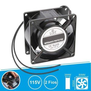 Ventilador 115V 80x80x38mm 2 Fios KLA115AP080ASWS LUFT - (VEN8038/115A)