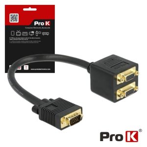 Cabo Profissional VGA M/F/F Dourado PROK - (VGAMFF1)