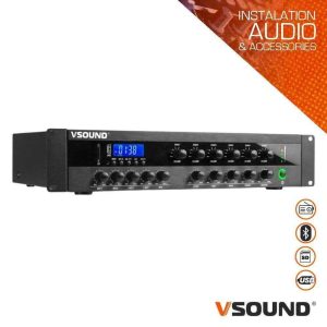 Amplificador PA 220V 600W 100V 6 Zonas BT/USB/SD/FM VSOUND - (VSPA600UF)
