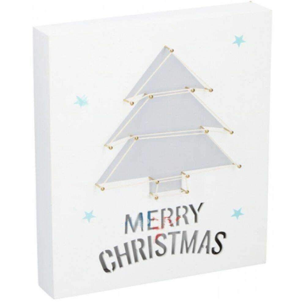 Placa Decorativa Merry Christmas Mdf C/ 6 LEDS - (XMAS312)