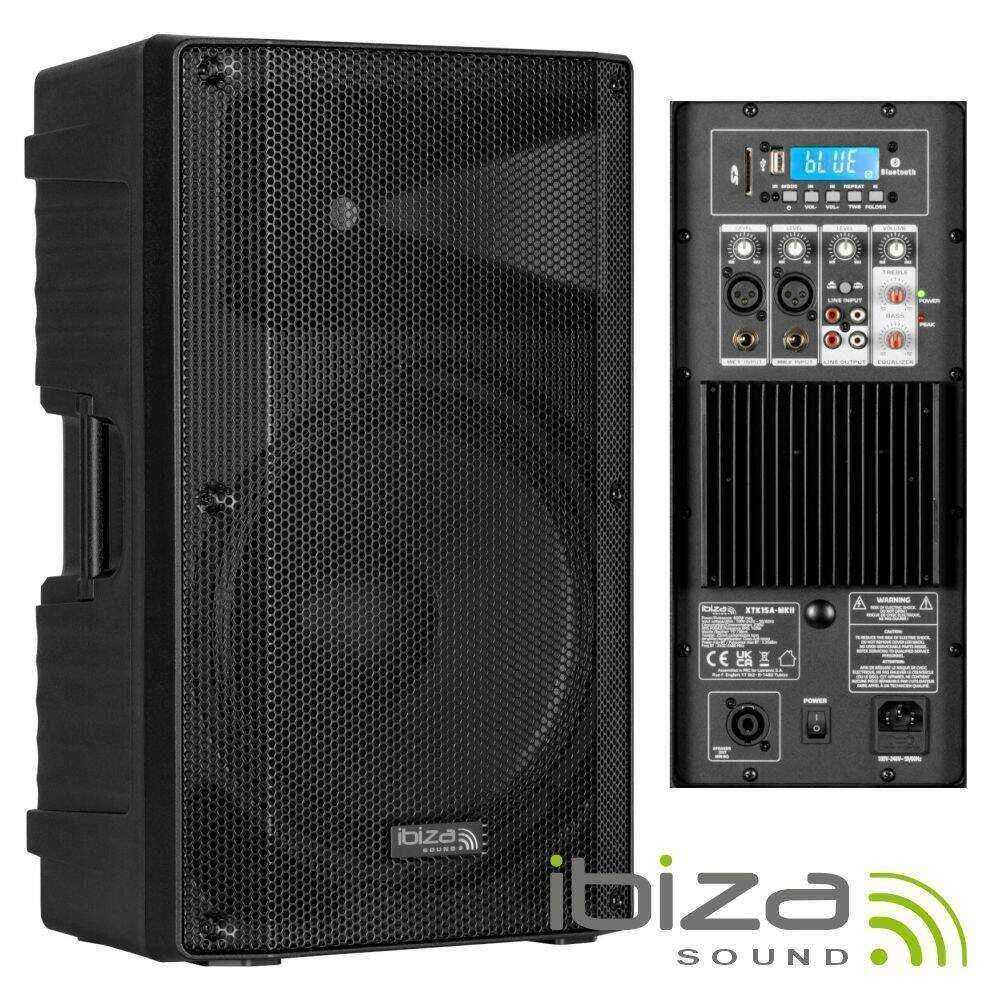 Coluna BI-Amplificada 15" 600Wmáx BT/TWS IBIZA - (XTK15A-MKII)