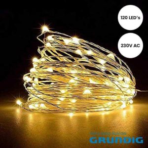 Conjunto De Luzes C/ 120 LEDS 230V Branco Quente - (03458)