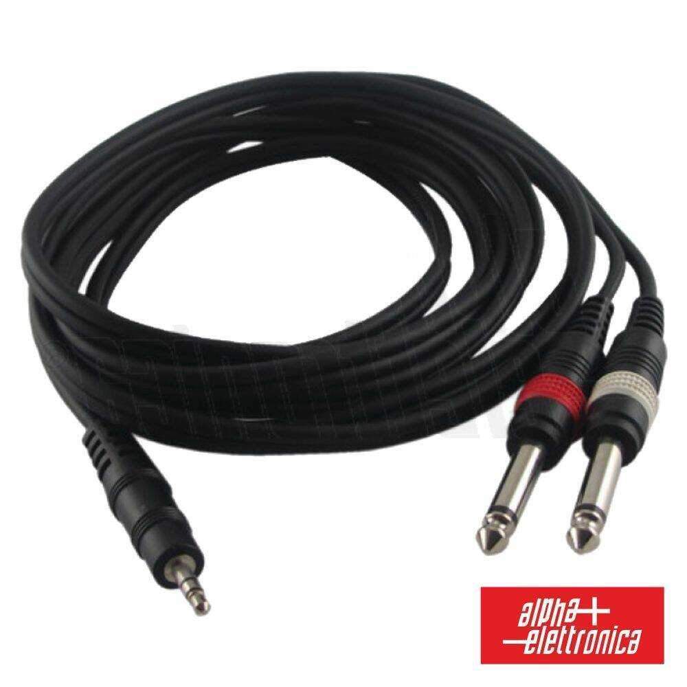 Cabo Jack 3.5mm Macho St / 2-Jack 6.35mm Macho Mn 3m - (11-3-013/3B)