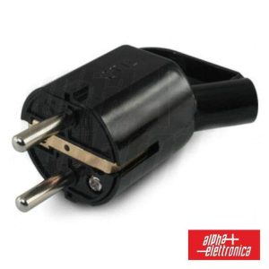 Ficha Schuko Macho C/ Terra 250V Preto - (23-50/04N)