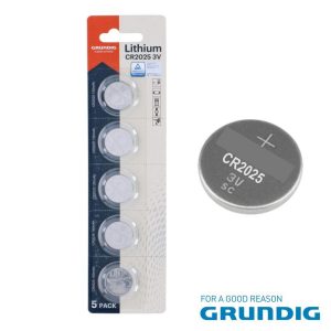 Pilha Lítio Botão CR2025 3V 5x Blister GRUNDIG - (27506)