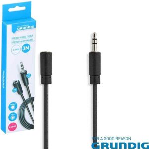 Cabo Jack 3.5mm Macho / Jack 3.5mm Fêmea 3M Stereo GRUNDIG - (47215)