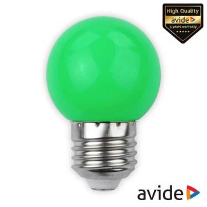 Lâmpada E27 1W LED Globo G45 Verde 30lm AVIDE - (ABDLG45-1W-G)
