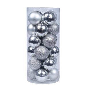 Conjunto 24 Bolas De Natal Prateado Caixa Cilindrica - (ACB8-T-S-24)