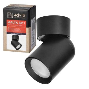 Candeeiro LED Teto/Parede IP20 Preto ADVITI - (AD-OP-6479BGU10)